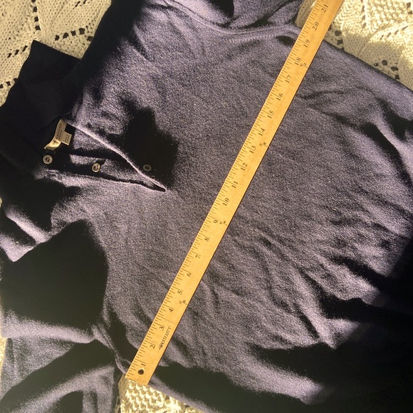 BURBERRY Extra Fine Merino wool pullover long sleeve sweater w collar 3 buttons - Picture 8 of 16